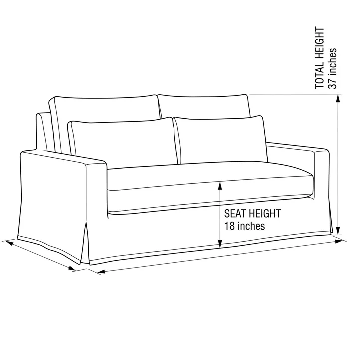 York High Back Slipcover Sofa — view 6
