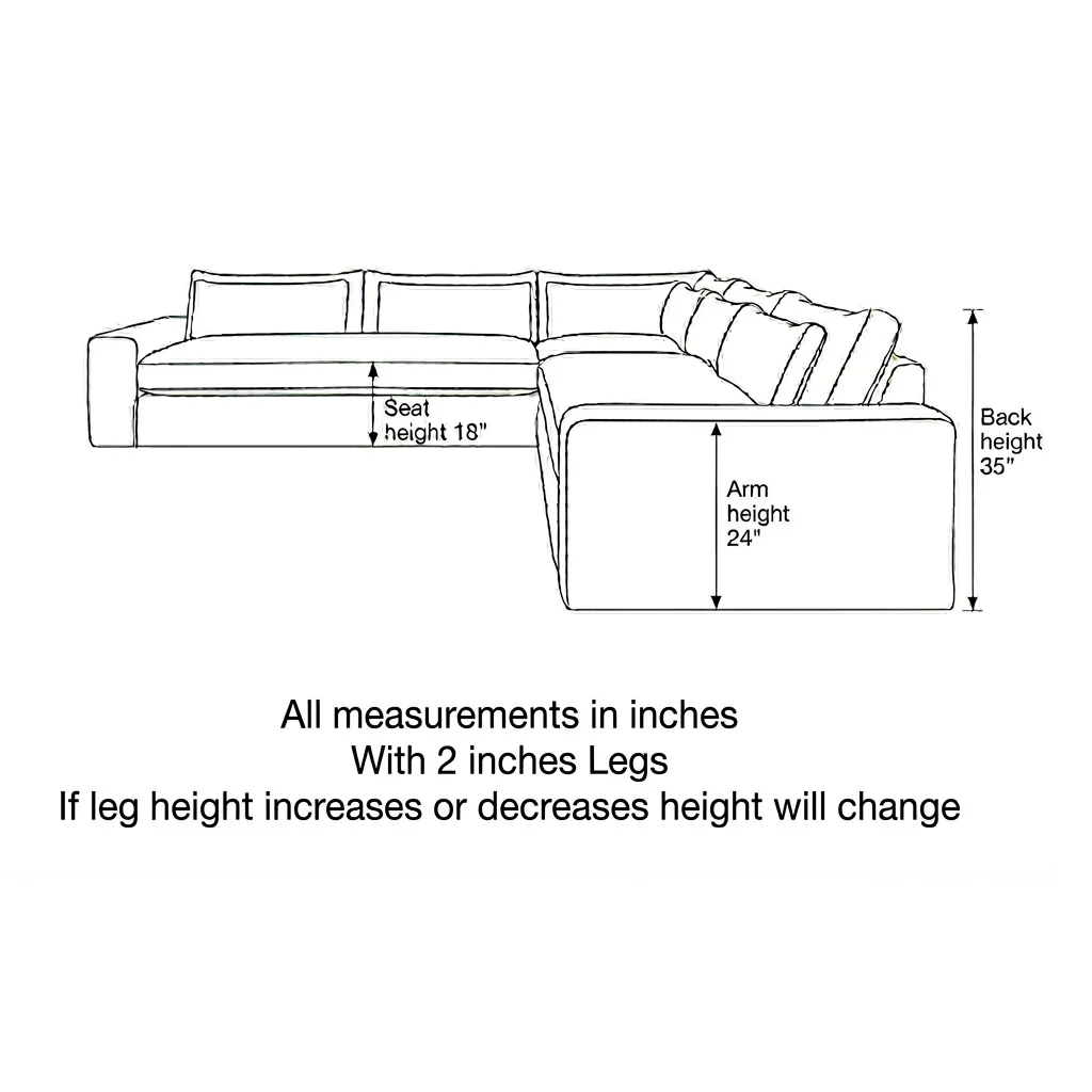 Aria Bench Seat Sectional Sofa — view 5