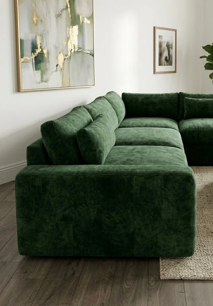 Amiri Sectional forest green — view 2