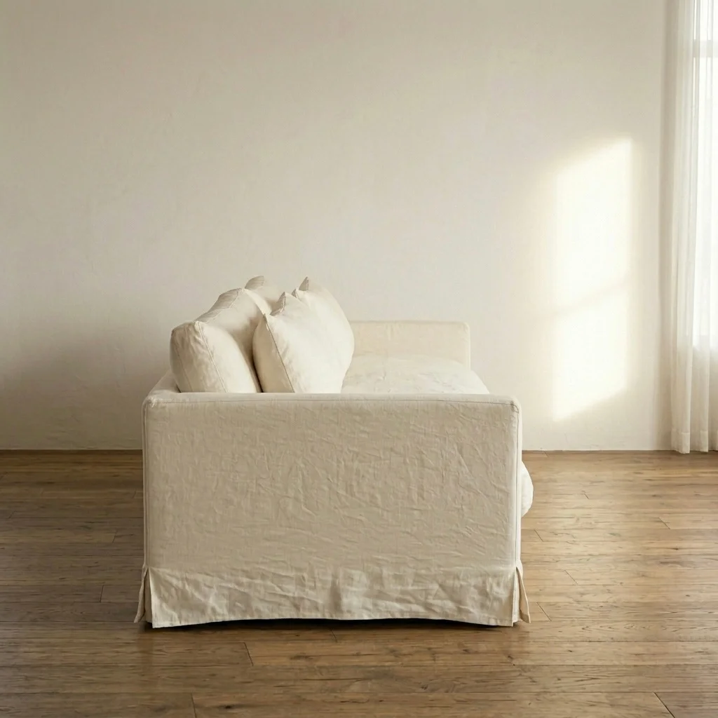 Aria Slipcover Sofa sage green velvet — view 3